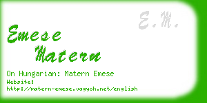 emese matern business card